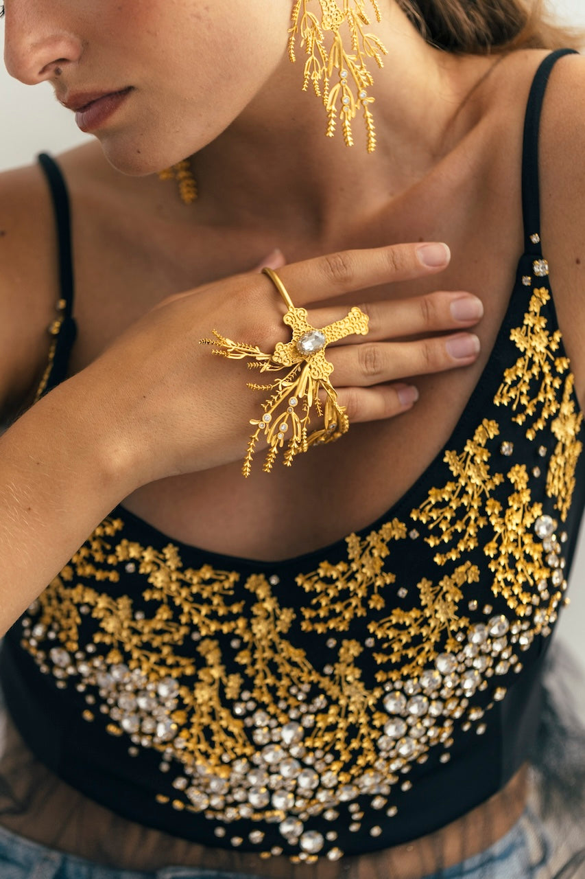 Pulsera de mano de reina lavanda