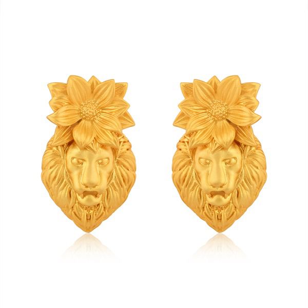 Brincos Mini Me. Leão banhado a ouro Cata Vassalo