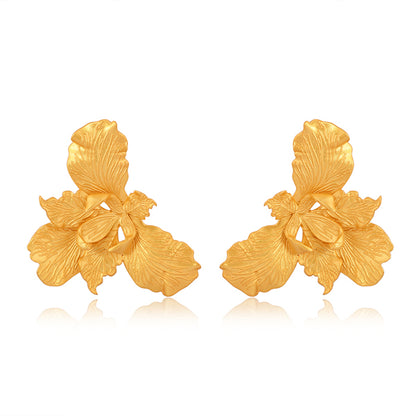 Brincos Laylah Mini folhas banhadas a ouro Cata Vassalo